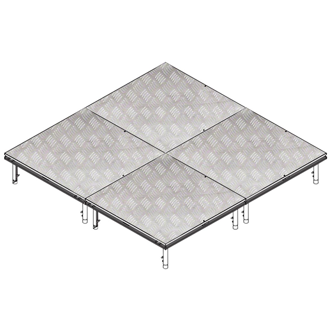 QuickLock Staging 6'x6' Mobile Drum Riser, Industrial Finish