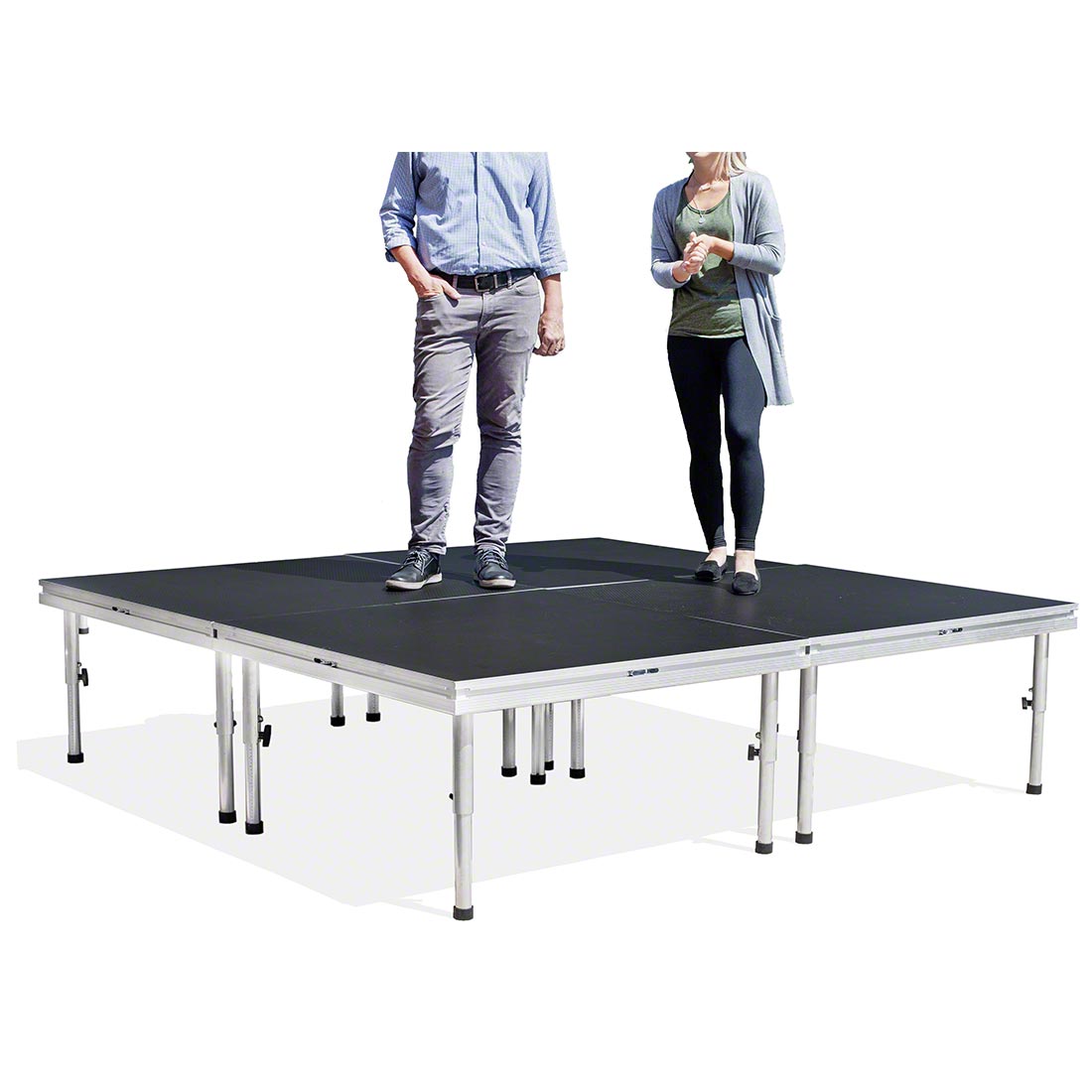 QuickLock Staging 6'x6' Mobile Drum Riser, Industrial Finish