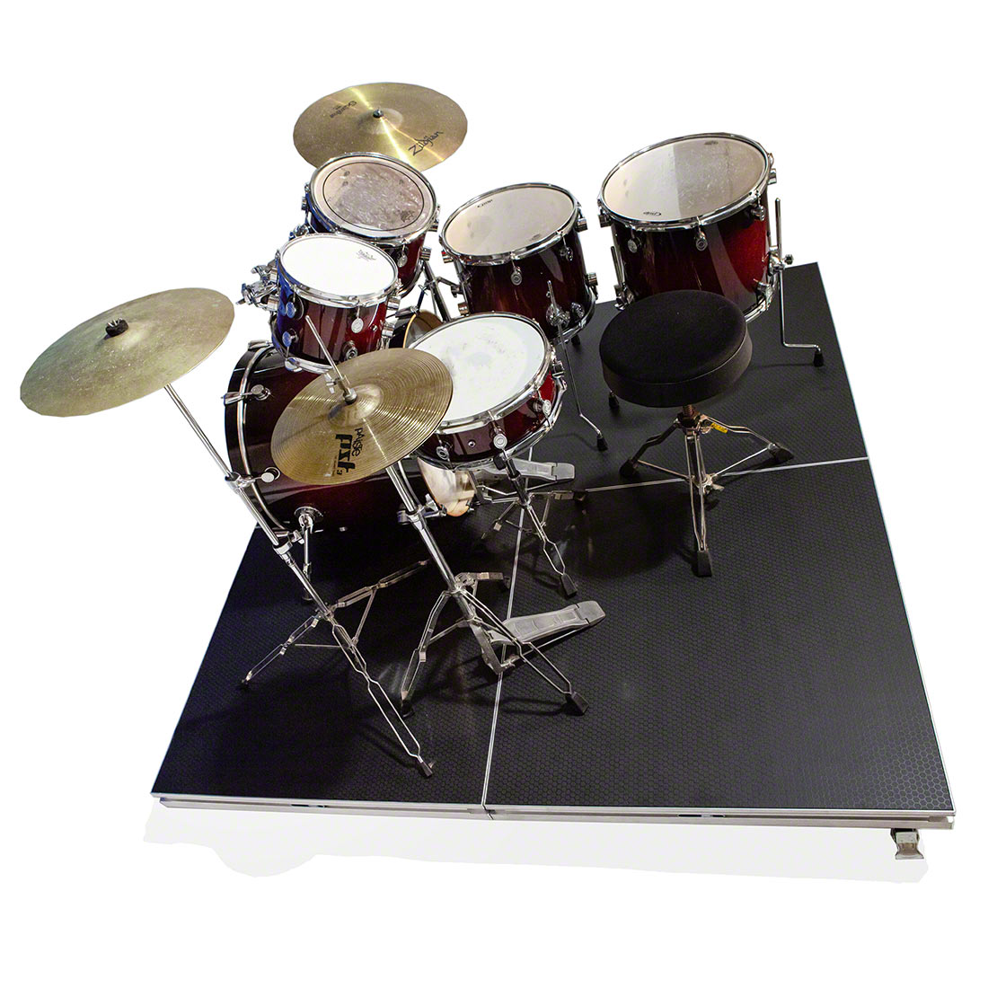QuickLock Staging 8'x8' Mobile Drum Riser, Industrial Finish