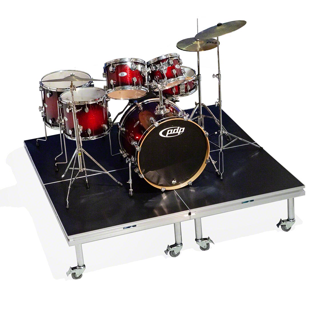 QuickLock Staging 8'x8' Mobile Drum Riser, Industrial Finish