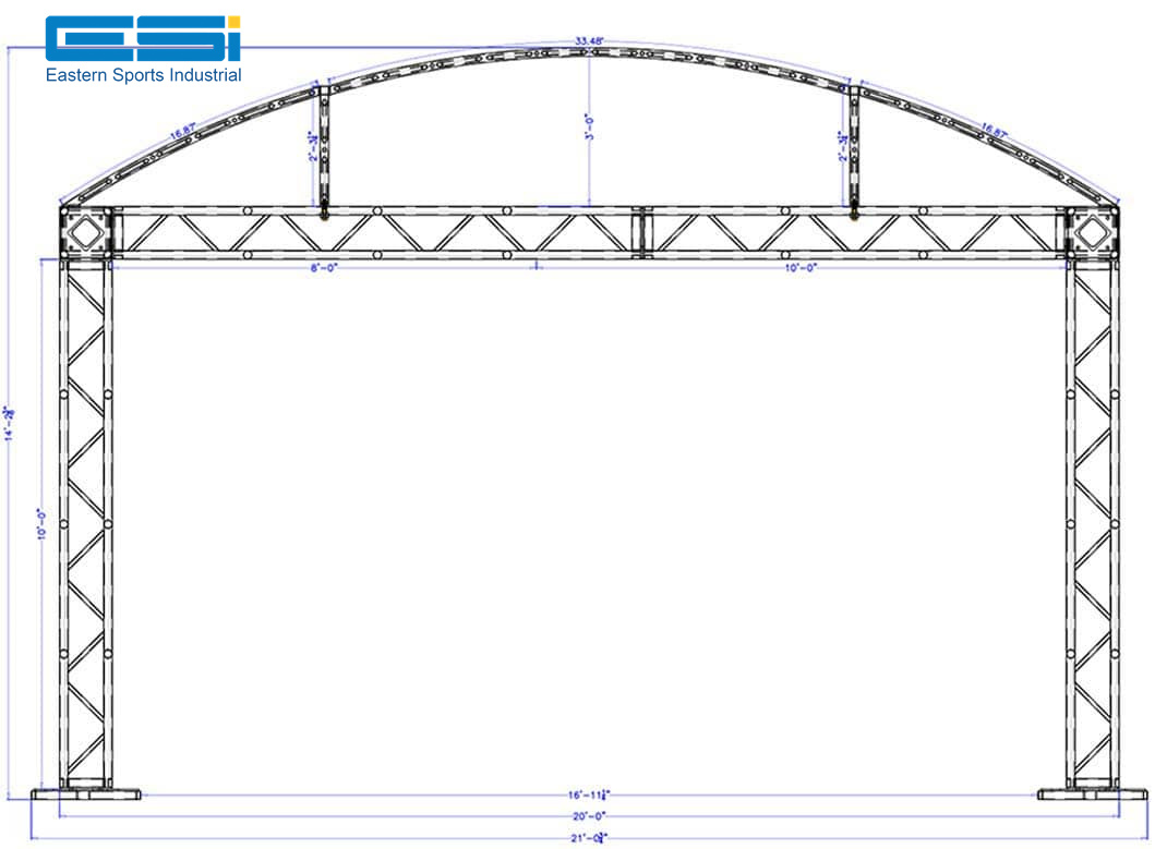ESI 20' x 10 'Modular Booth System stage canopy stage lighting truss systems stage roof truss system