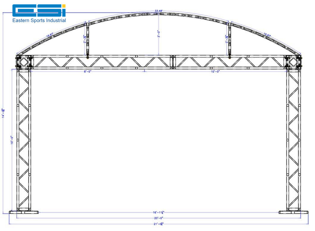 ESI 20' x 20' Modular Booth System outdoor stage lighting truss roof system equipment roof truss systems stage display truss